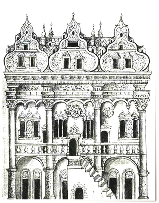 Фрагмент фасада Приказной палаты по проекту Ремезова