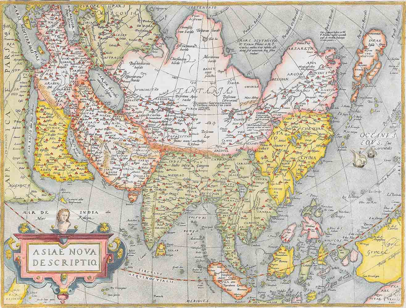 Карта Азии Абрахама Ортелия, 1584.