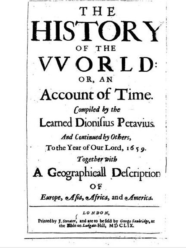 Географическое описание мира ко Всемирной истории Петавиуса, 1659 г.