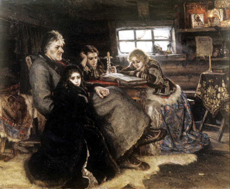 артина Василия Сурикова «Меньшиков в Березове», 1883 год. Москва, Третьяковская галерея